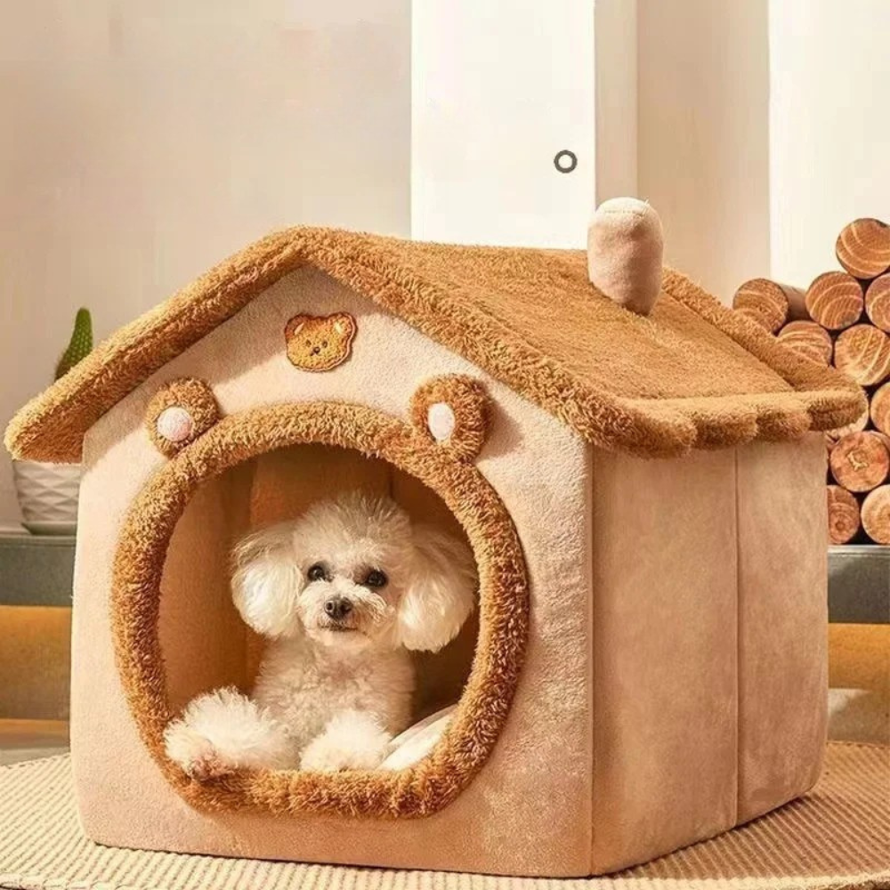 All Season Dog House Bed Warm Washable Pet Nest