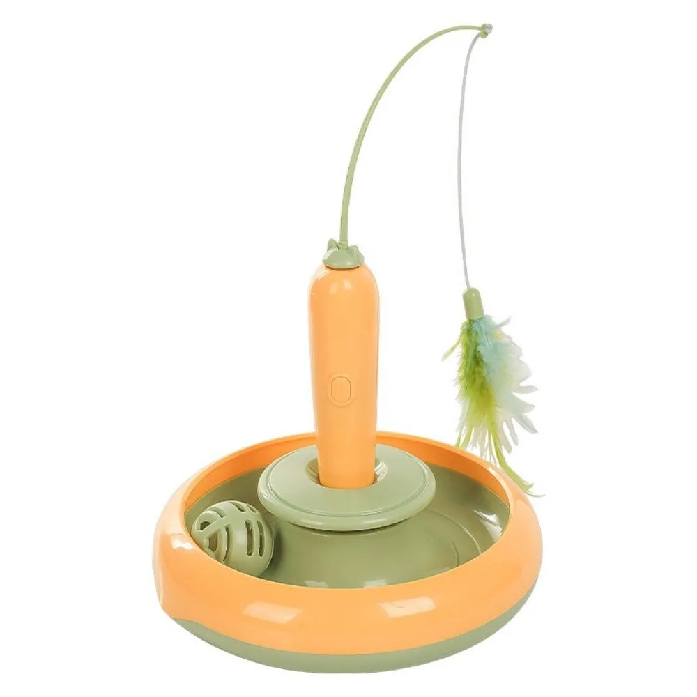 Automatic Rotating Cat Toy 360° Interactive Feather Teaser