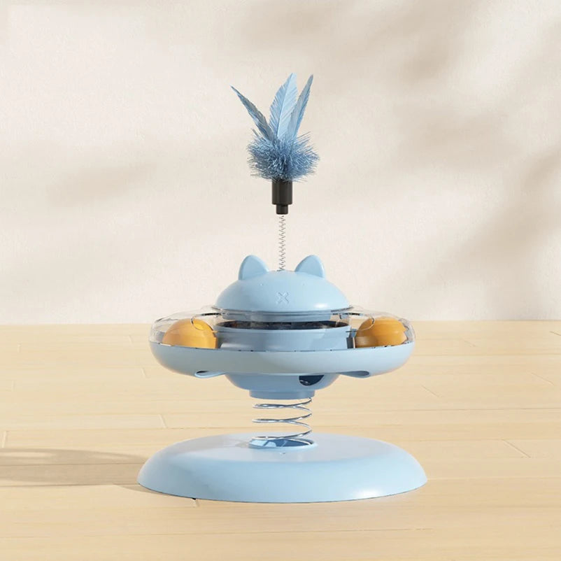 Cat Play Disc Track Ball Toy Slow Feeder Turntable
