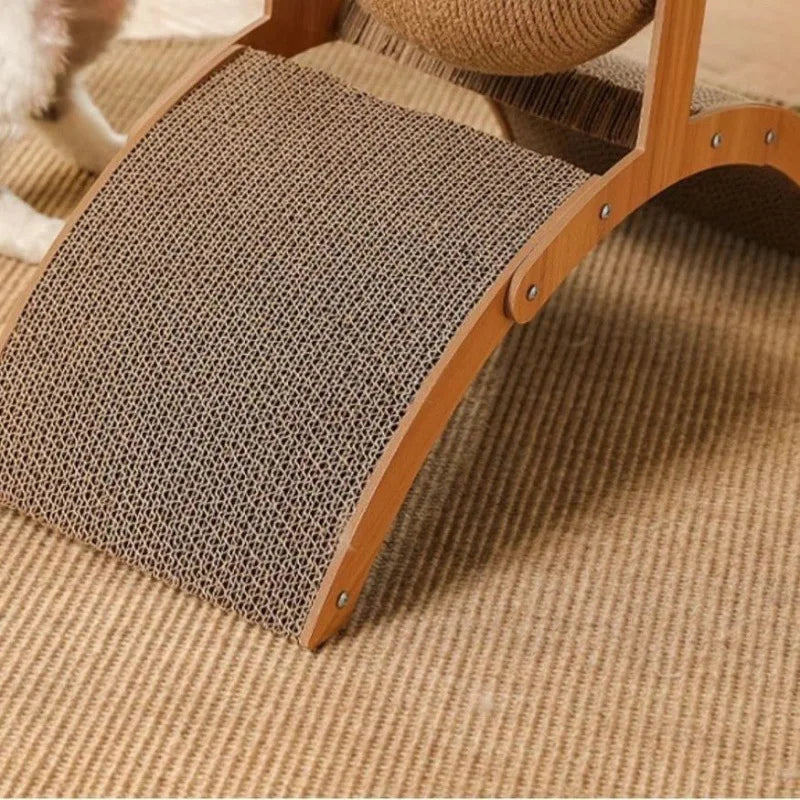 Wooden Cat Scratching Ball Sisal Scratch Board Toy