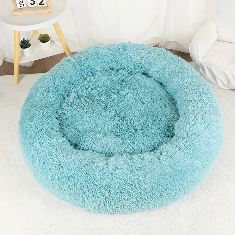 Donut Dog Bed Plush Round Pet Bed Washable