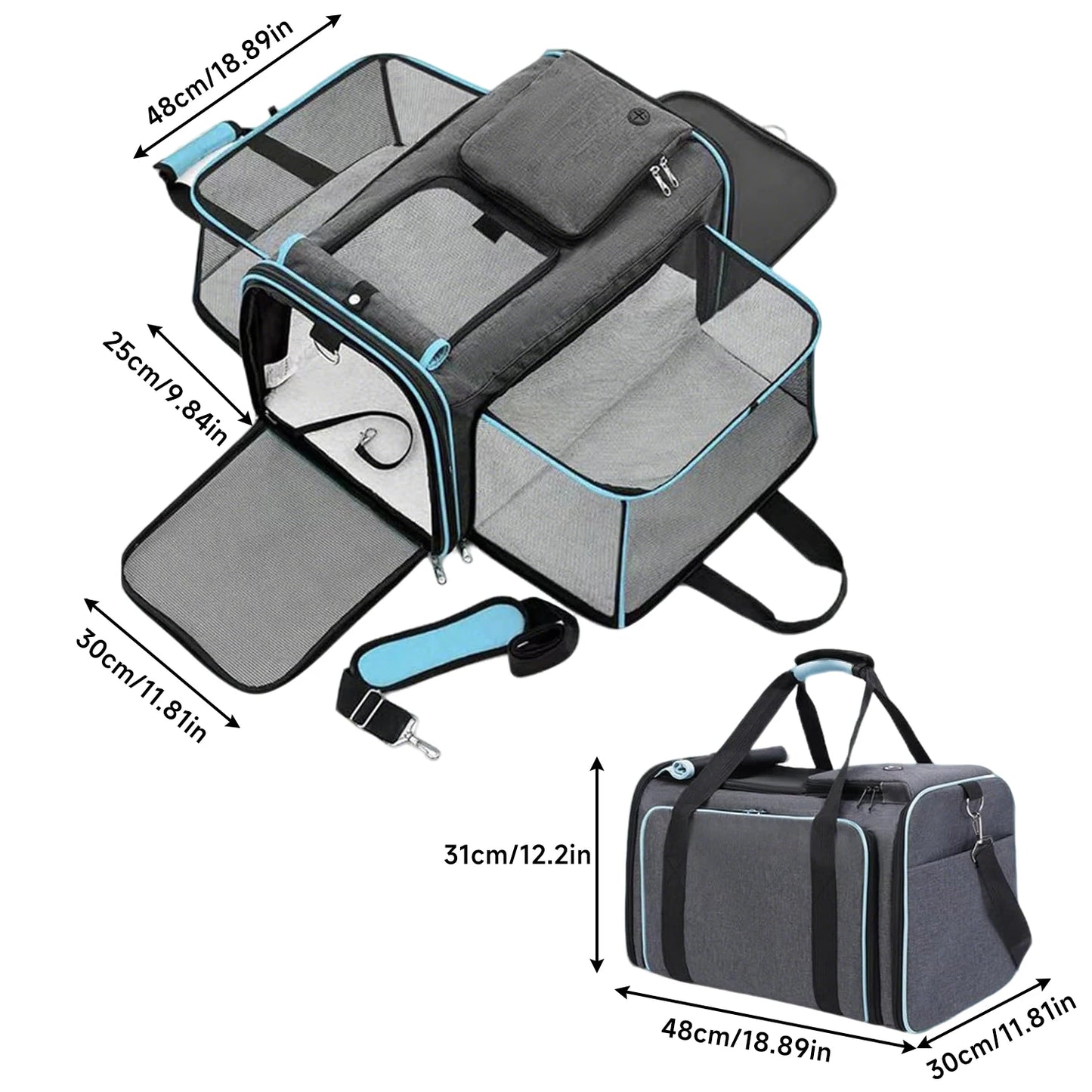 Borsa Trasportino Espandibile per Cani e Gatti