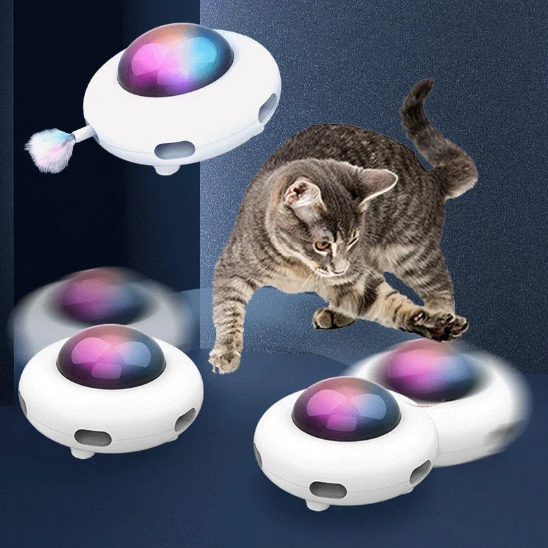 Smart Cat Teaser UFO Toy Automatic Feather USB Rechargeable