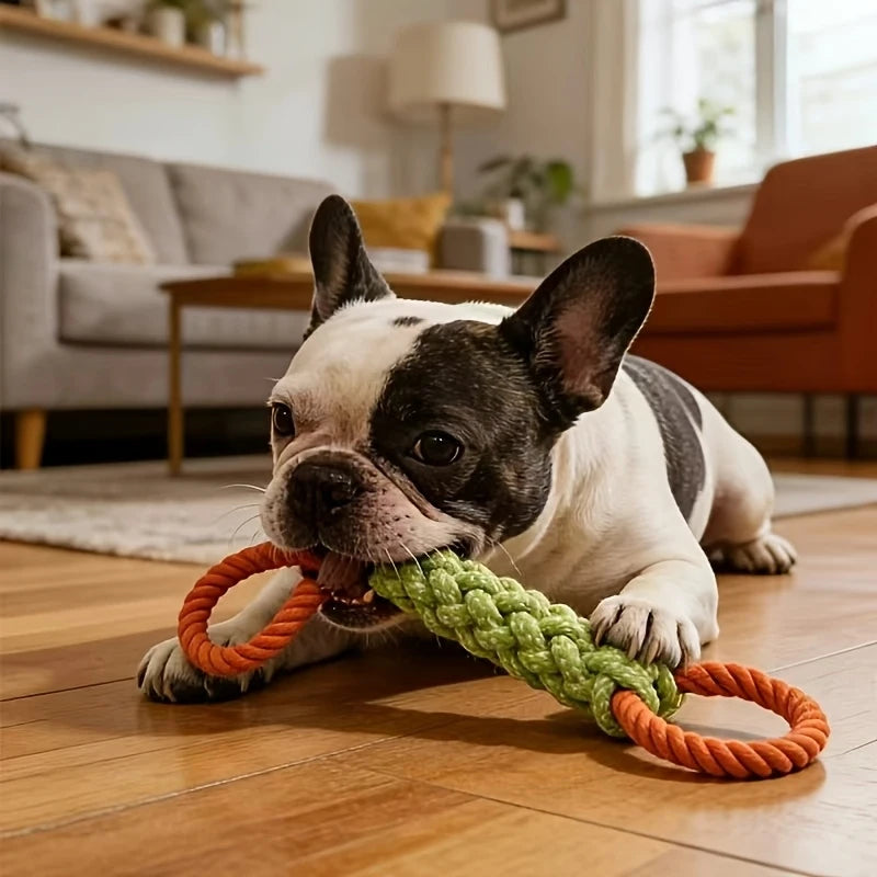 Handwoven Dog Chew Toy Rope for Teeth Cleaning