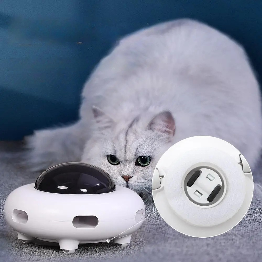 Smart Cat Teaser UFO Toy Automatic Feather USB Rechargeable