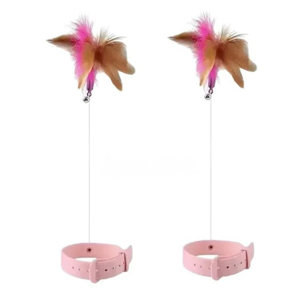 Cat Feather Collar Toy Interactive Self Play Teaser