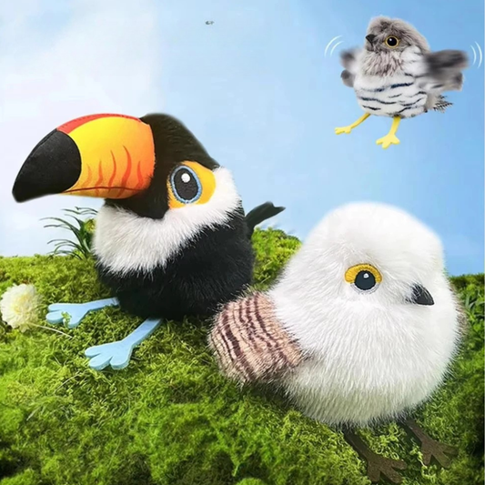 Vibrating Cat Toy Rechargeable Flapping Plush Interactive