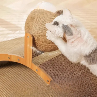 Wooden Cat Scratching Ball Sisal Scratch Board Toy