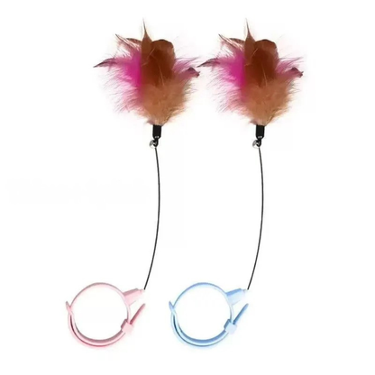 Cat Feather Collar Toy Interactive Self Play Teaser