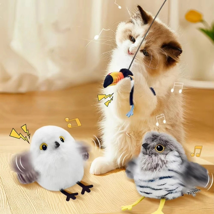 Vibrating Cat Toy Rechargeable Flapping Plush Interactive