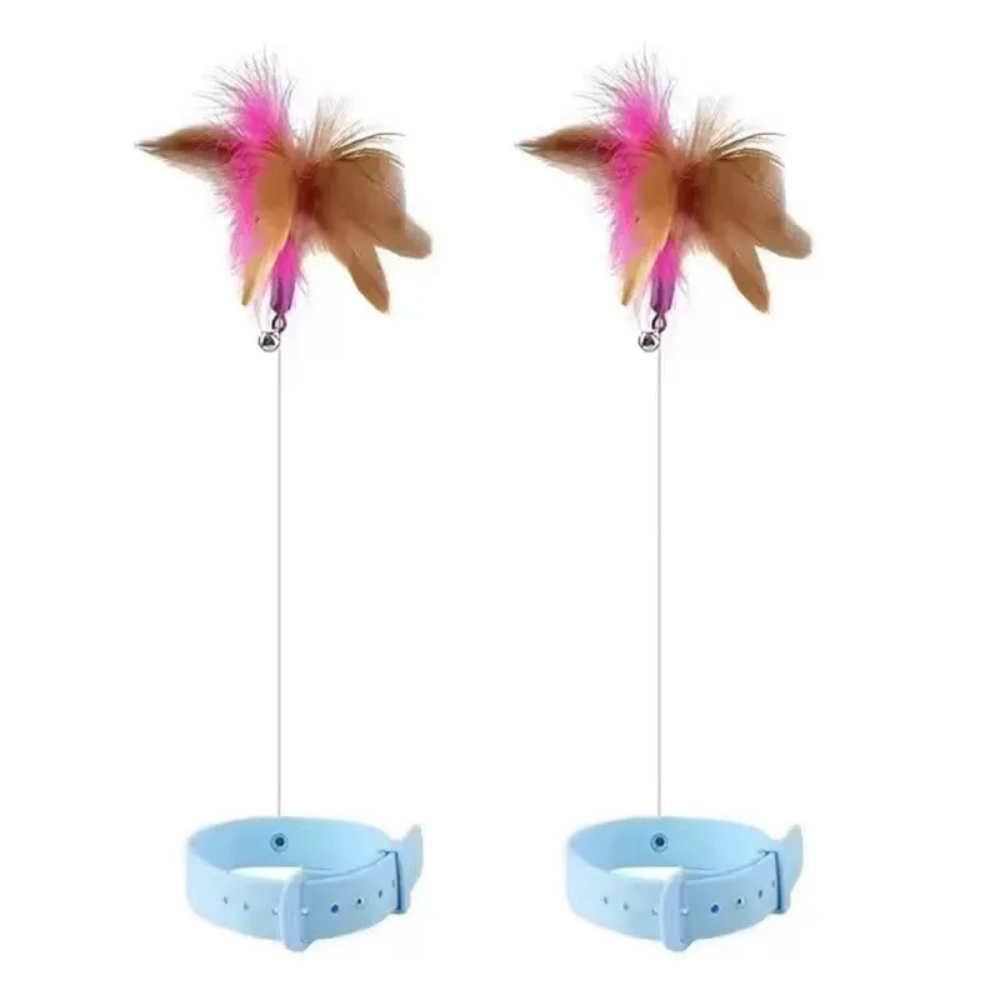 Cat Feather Collar Toy Interactive Self Play Teaser