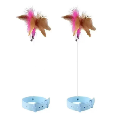 Cat Feather Collar Toy Interactive Self Play Teaser