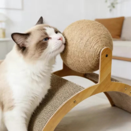 Wooden Cat Scratching Ball Sisal Scratch Board Toy