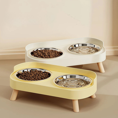 Stainless Steel Double Pet Bowl Non Slip Detachable