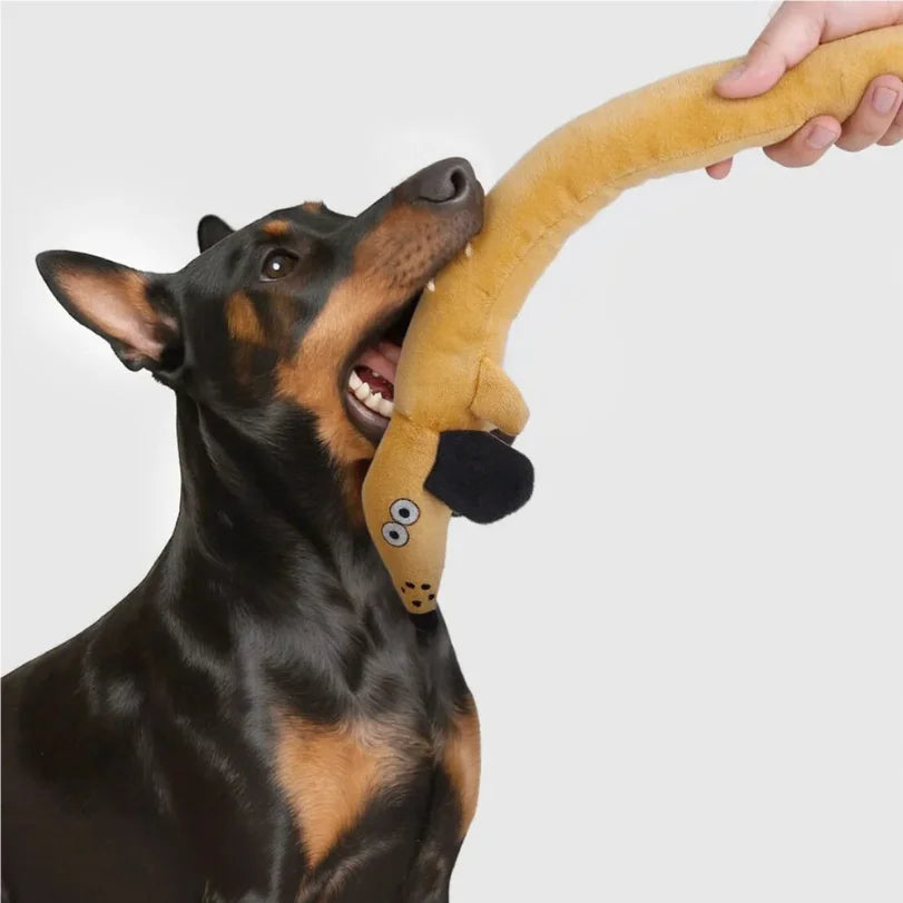 100CM Sausage Dog Toy Plush Squeaky Chew Toy