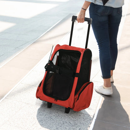 Zaino trasportino 2 in 1 con ruote per cani e gatti