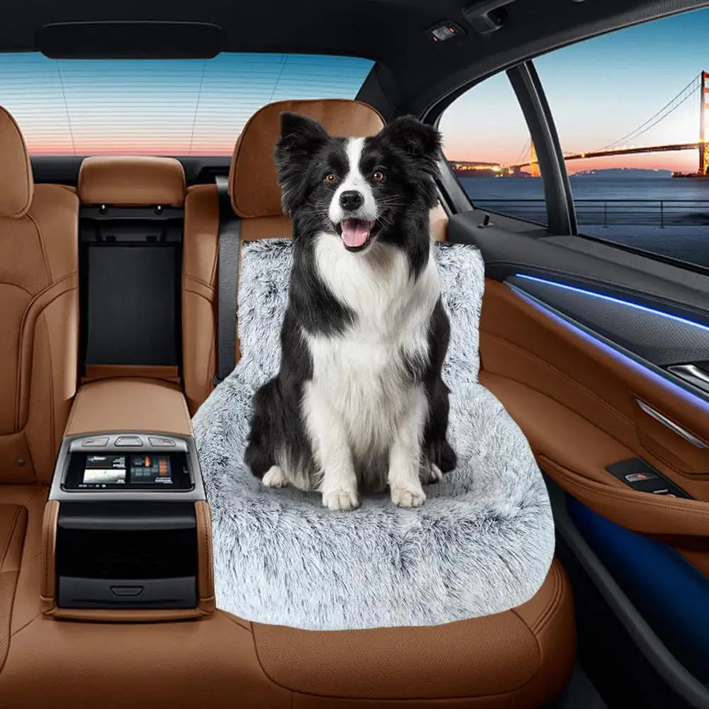 Plush Dog Car Seat Bed Booster Cushion for Pet Travel
