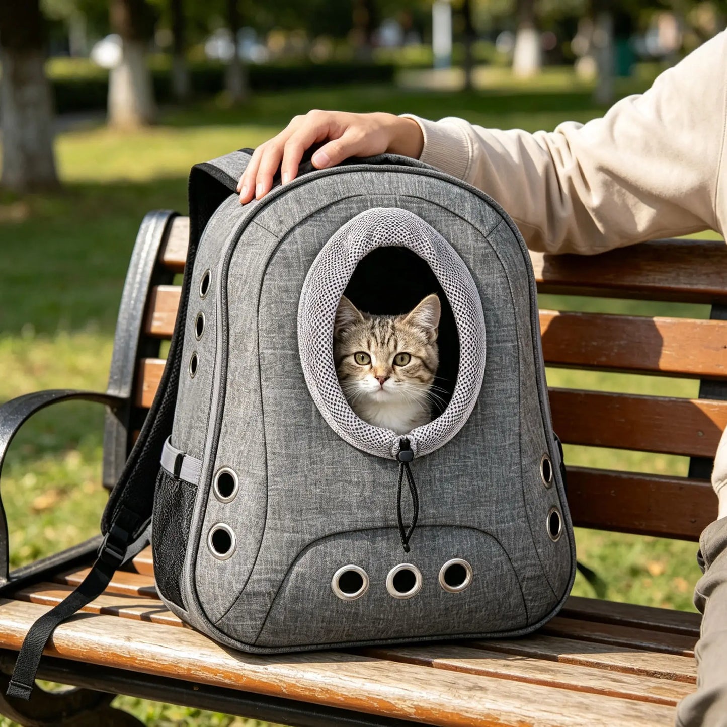 Breathable Pet Carrier Backpack with Head-Out Design