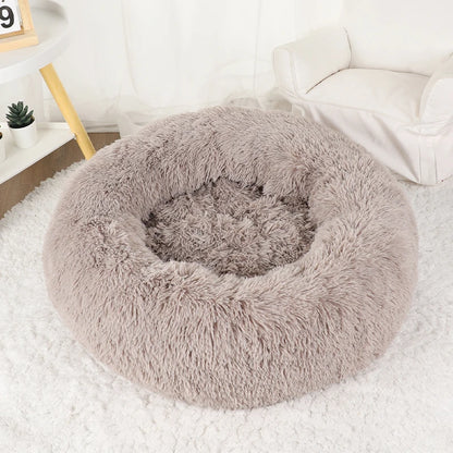 Donut Dog Bed Plush Round Pet Bed Washable