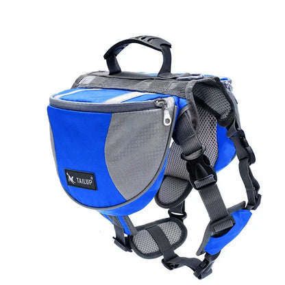 Zaino riflettente per cani con tasca portaoggetti