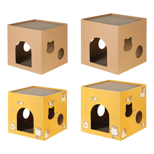 Cat Cardboard House Scratcher Bed Corrugated Box
