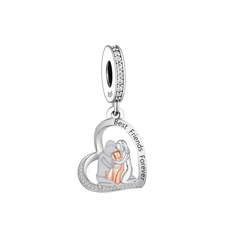 925 Silver Dog Charms Bracelet Bead for Pet Memorial