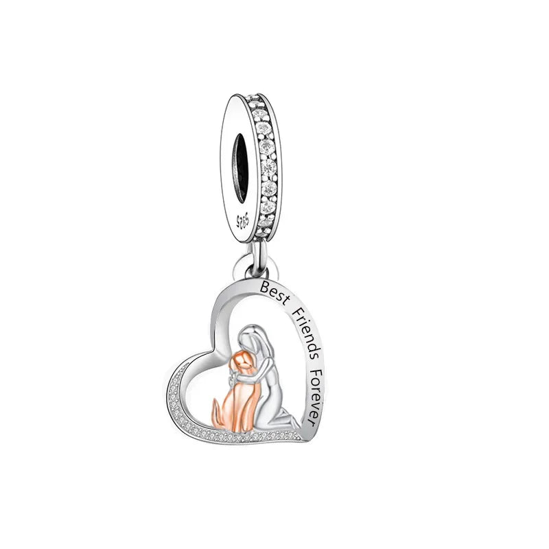 925 Silver Dog Charms Bracelet Bead for Pet Memorial