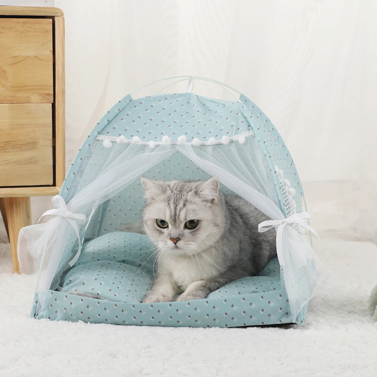 Cat Tent Bed Warm Winter Pet House Cozy Cushion
