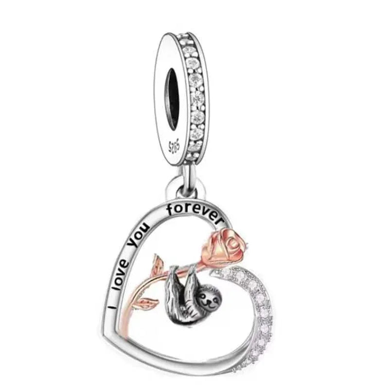 925 Silver Dog Charms Bracelet Bead for Pet Memorial