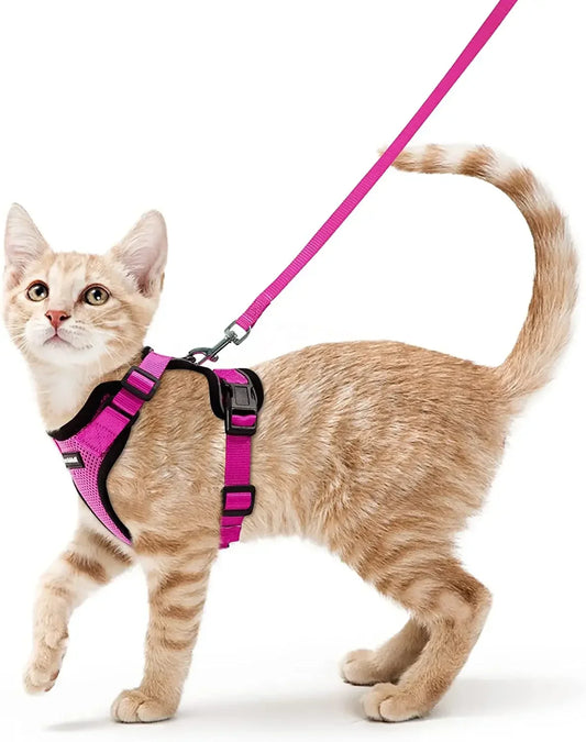 Escape Proof Cat Harness and Leash Adjustable Reflective Vest