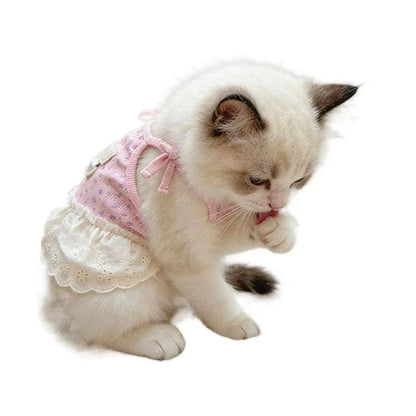 Vestito Floreale con Pettorina per Gatti