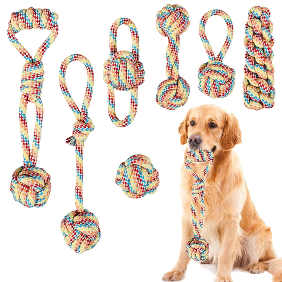 Dog Tug Rope Toy Set Durable Chew Toys for Aggressive Dogs