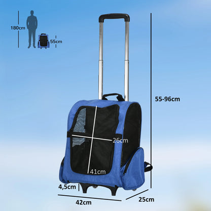 Zaino Trasportino con Ruote 2 in 1 per Animali
