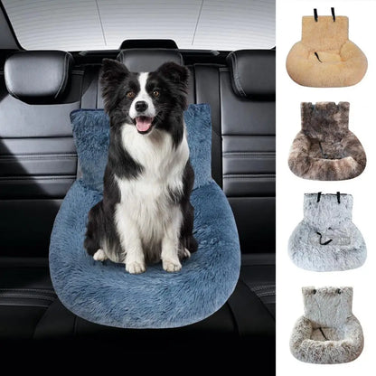 Plush Dog Car Seat Bed Booster Cushion for Pet Travel