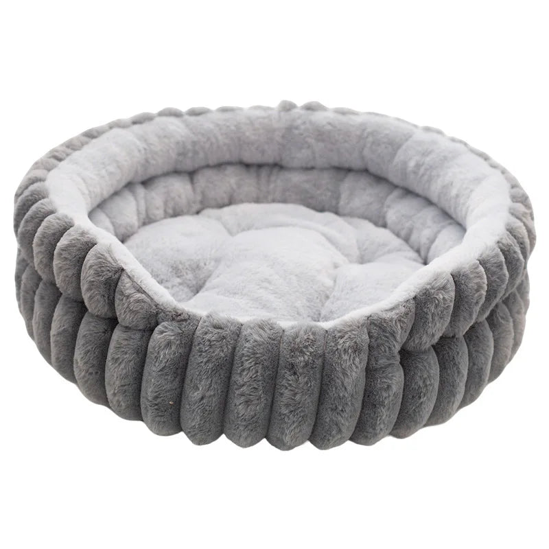 Plush Pet Bed Round Cat Dog Nest Warm Washable