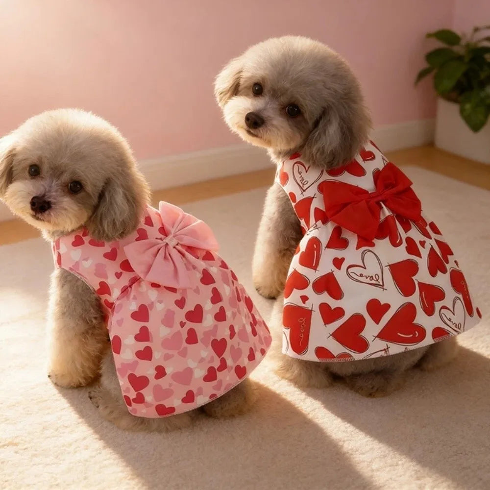 Vestito da Principessa con Cuori per Cani
