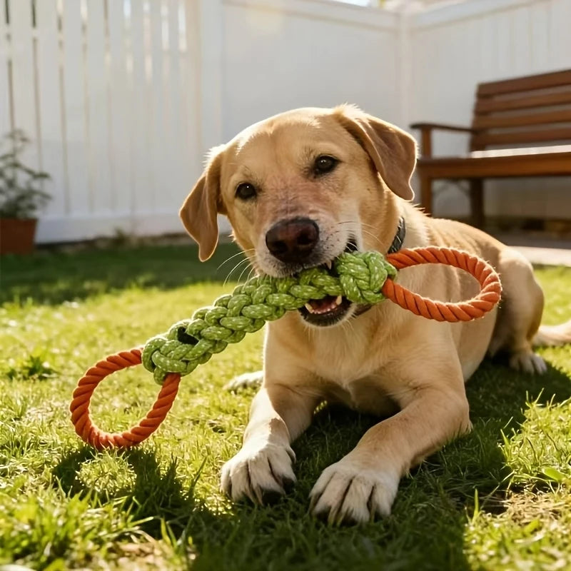 Handwoven Dog Chew Toy Rope for Teeth Cleaning