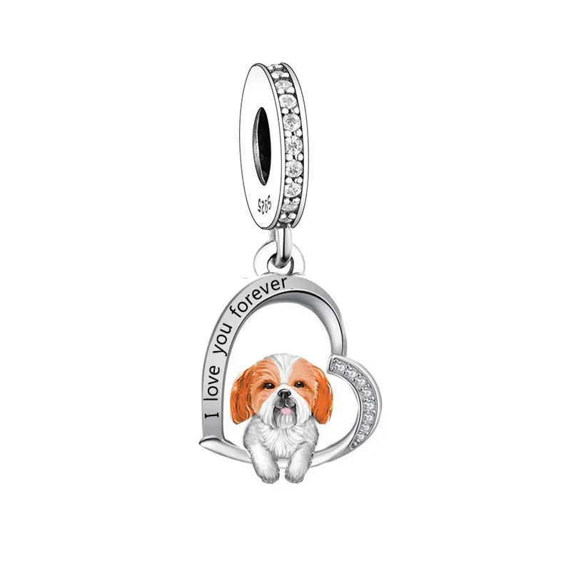 925 Silver Dog Charms Bracelet Bead for Pet Memorial