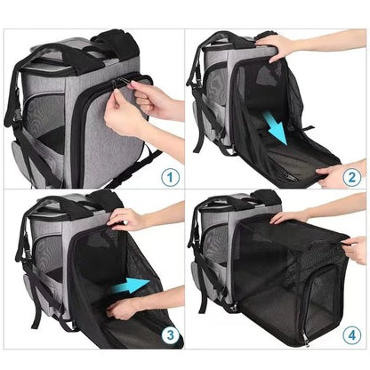 Zaino trasportino espandibile per gatti e cani piccoli fino a 6,5 kg