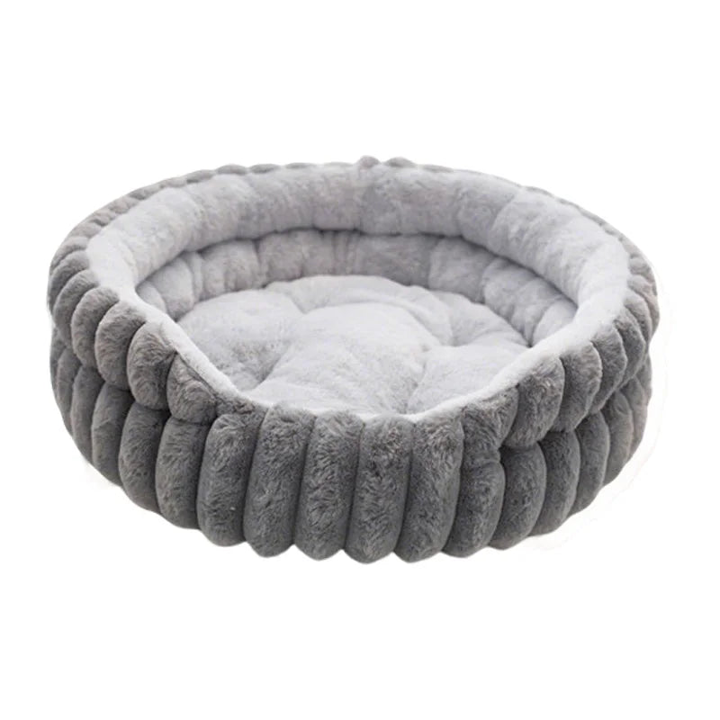 Plush Pet Bed Round Cat Dog Nest Warm Washable