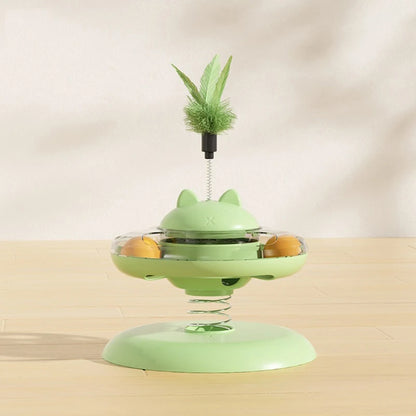 Cat Play Disc Track Ball Toy Slow Feeder Turntable