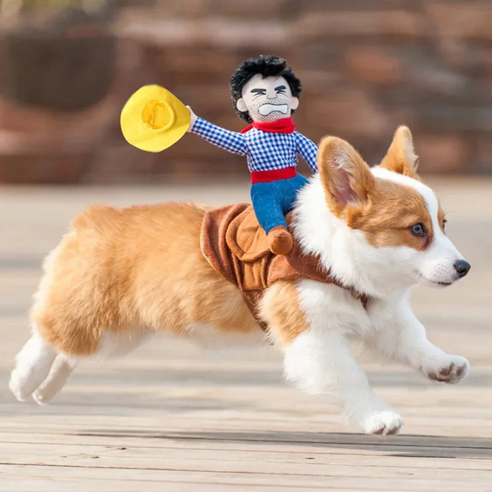 Funny Cowboy Dog Costume Halloween Pet Cosplay Outfit