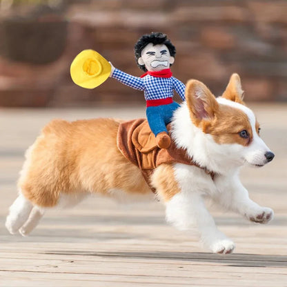Funny Cowboy Dog Costume Halloween Pet Cosplay Outfit