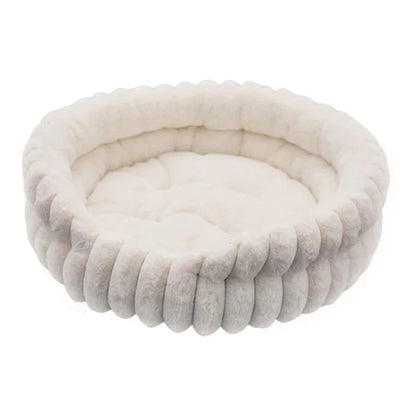 Plush Pet Bed Round Cat Dog Nest Warm Washable