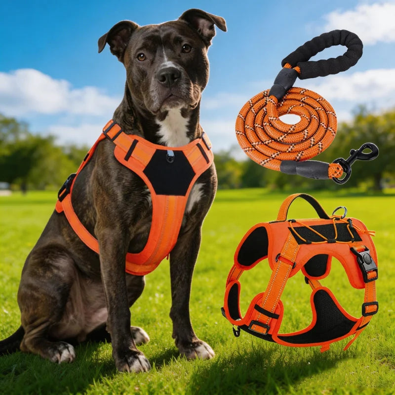 Reflective Tactical Dog Harness No Pull Adjustable Vest