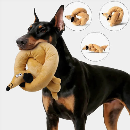 100CM Sausage Dog Toy Plush Squeaky Chew Toy