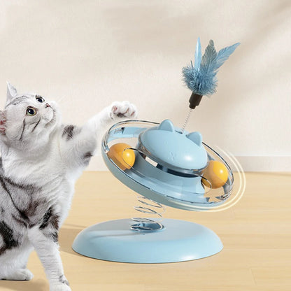 Cat Play Disc Track Ball Toy Slow Feeder Turntable