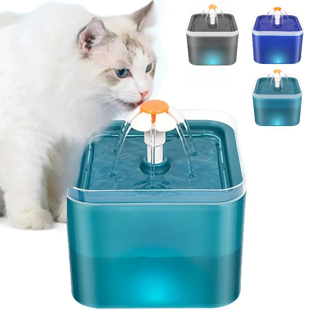 2L Cat Water Fountain LED USB Quiet Auto Filter