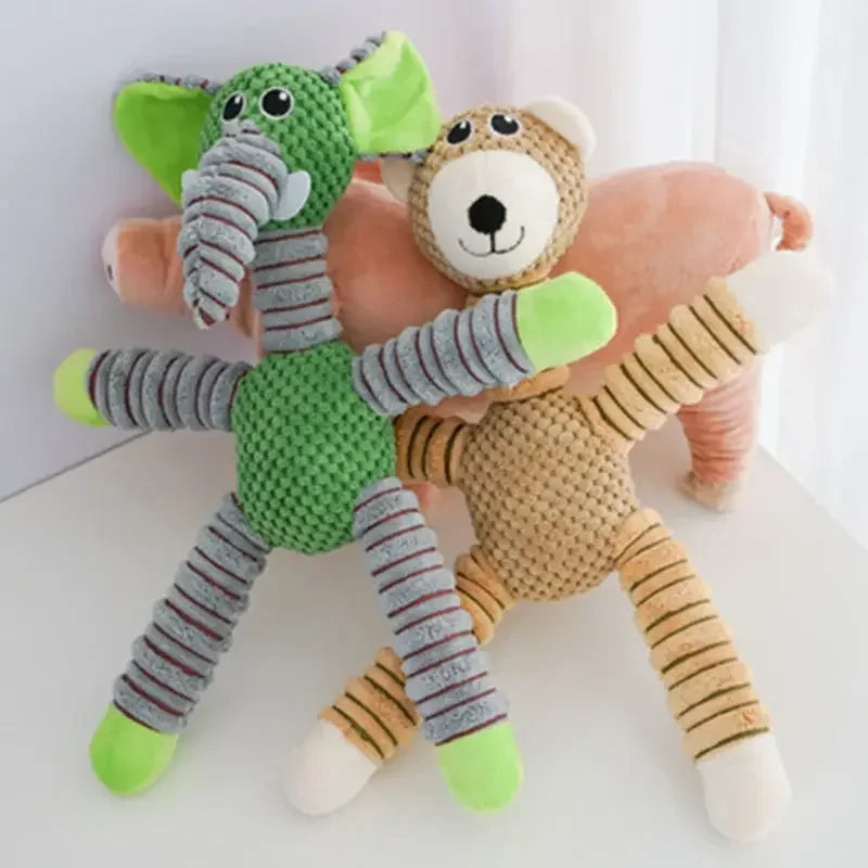 Indestructible Dog Squeaky Plush Toy Durable Chew Training
