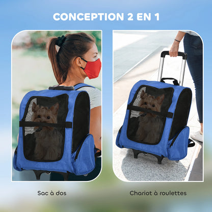 Zaino Trasportino con Ruote 2 in 1 per Animali